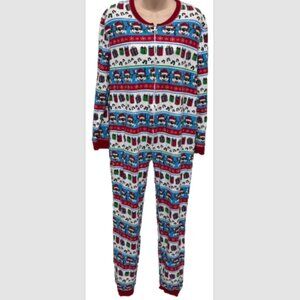 Buc-ees One Piece Christmas Thermal Pajamas Long Johns Bucees Unisex Sz XL